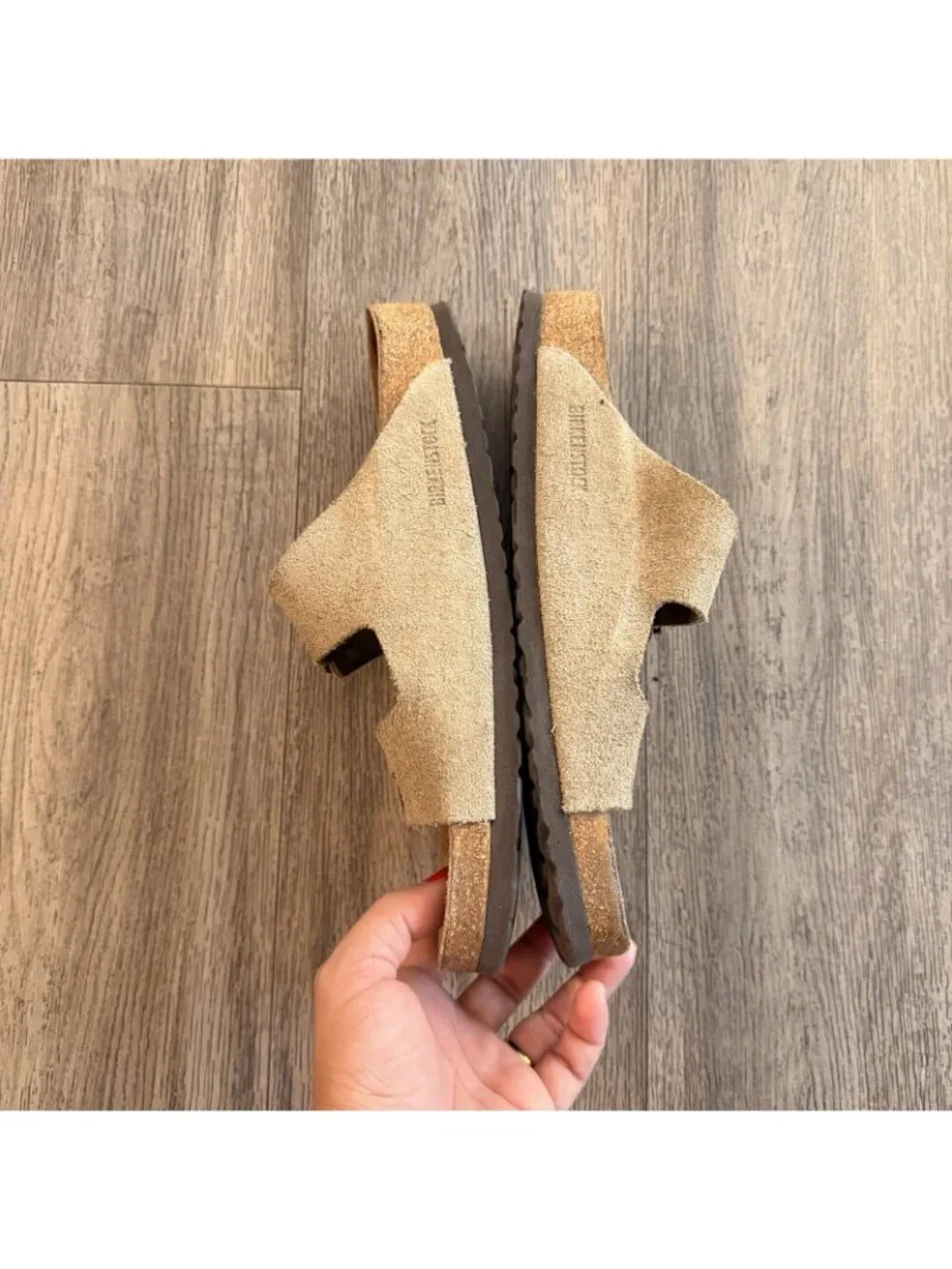 BIRKENSTOCK Arizona Suede Soft Footbed Sandals Taupe New 44 M 11